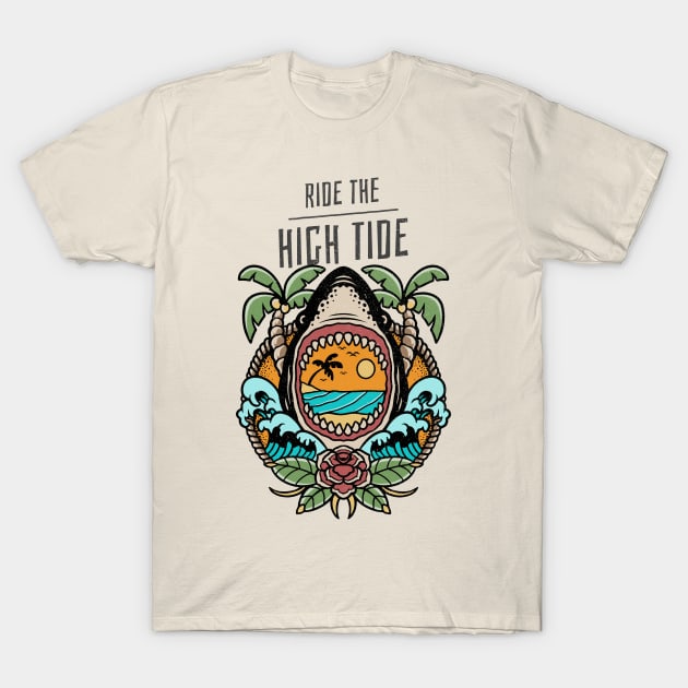 Surfing Surf Surfer High Tide T-Shirt by Tip Top Tee's